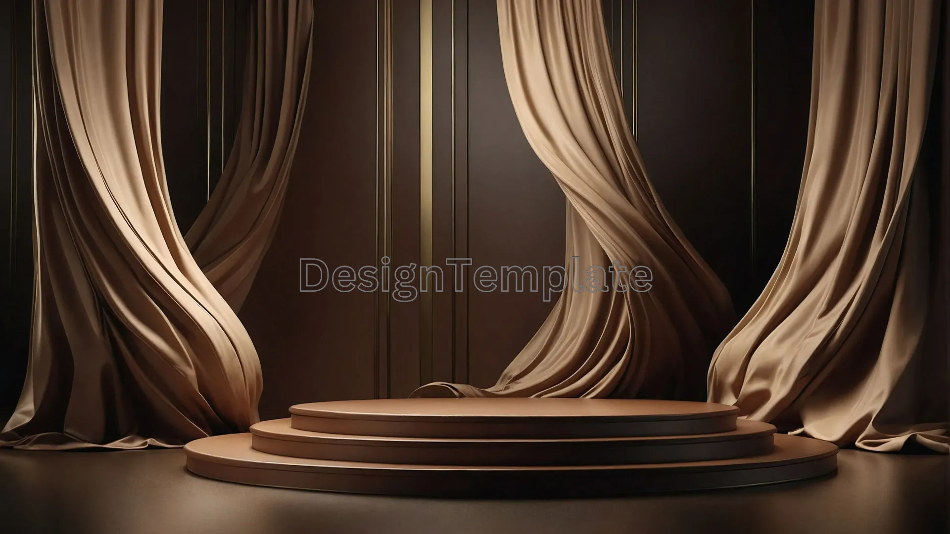 Luxurious Podium with Flying Cloth Background